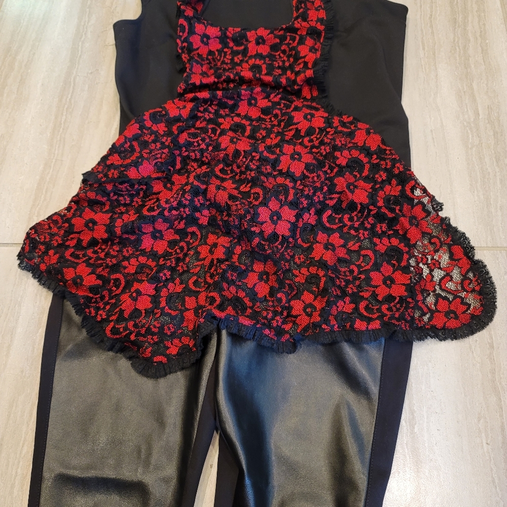 NWT Red Floral Lace Coverup/Apron Sz10 to 16 - Picture 3 of 7
